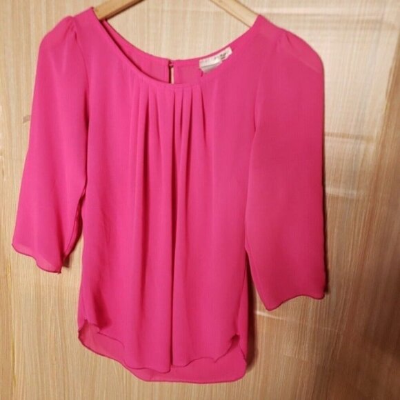 A'Gaci Womens Pink Roll Tab Sleeve Blouse Small - Picture 3 of 7